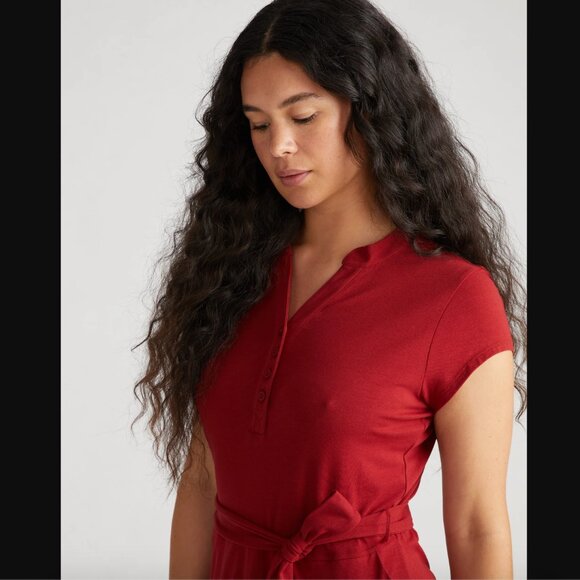 NWT Universal Standard Band Collar Jersey Tie Travel Dress in Rich Soil -22/24 - Picture 2 of 7